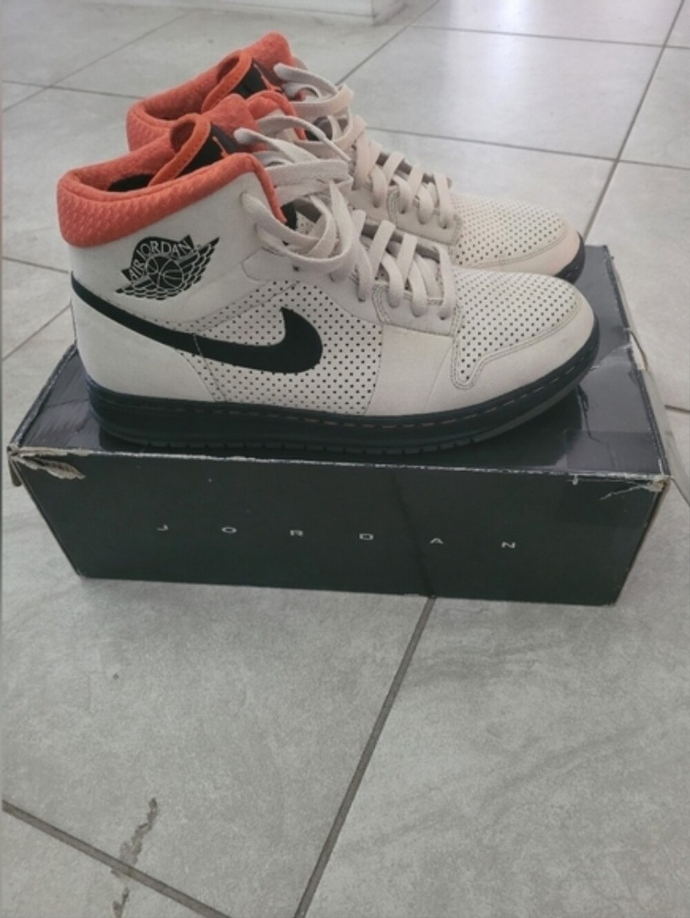 Jordan Air Alpha 1 | Cream,Black,Orange | Sz 9.5 men